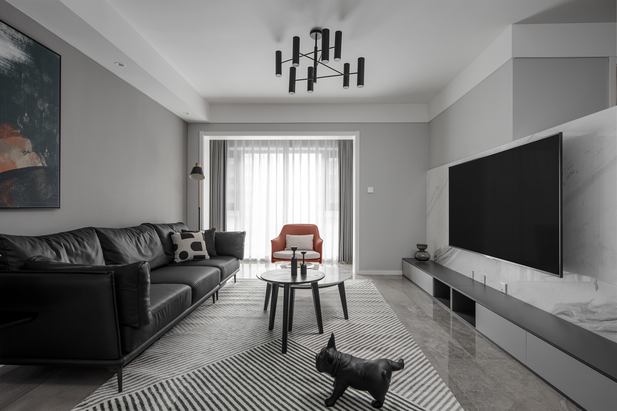 97㎡ | 低飽和度的色調(diào)打造出干凈、簡潔的空間氛圍