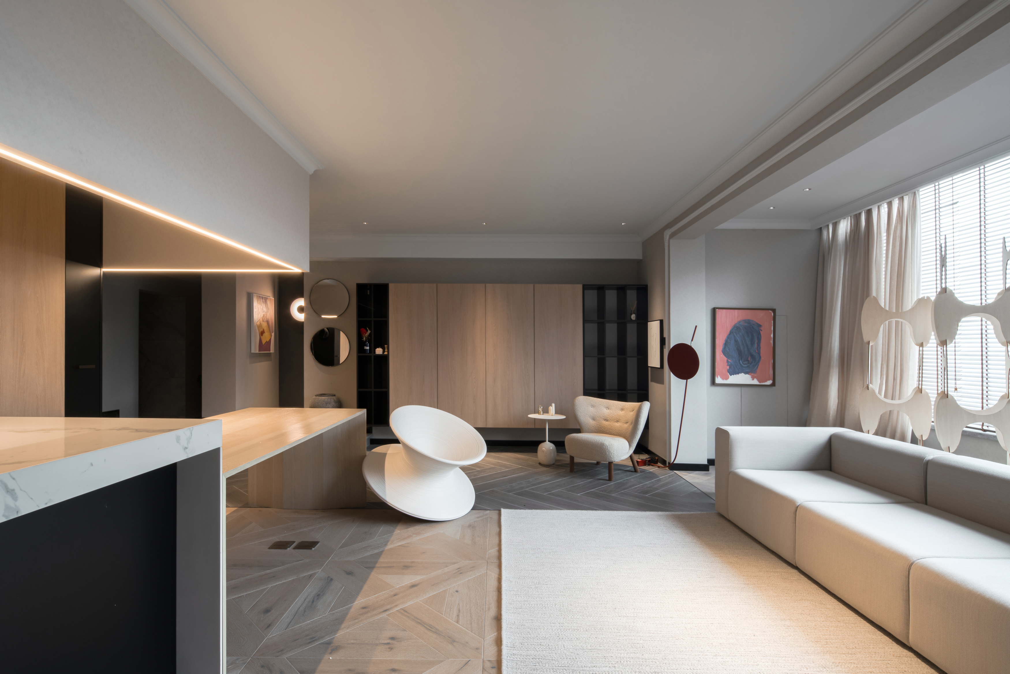 詮釋一個簡單干凈,富有藝術氣息的優雅空間