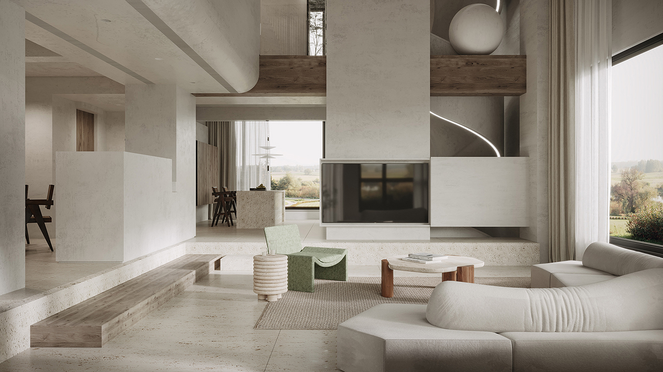 詫寂之美,用下沉式設計打造現世中的烏托邦之家!