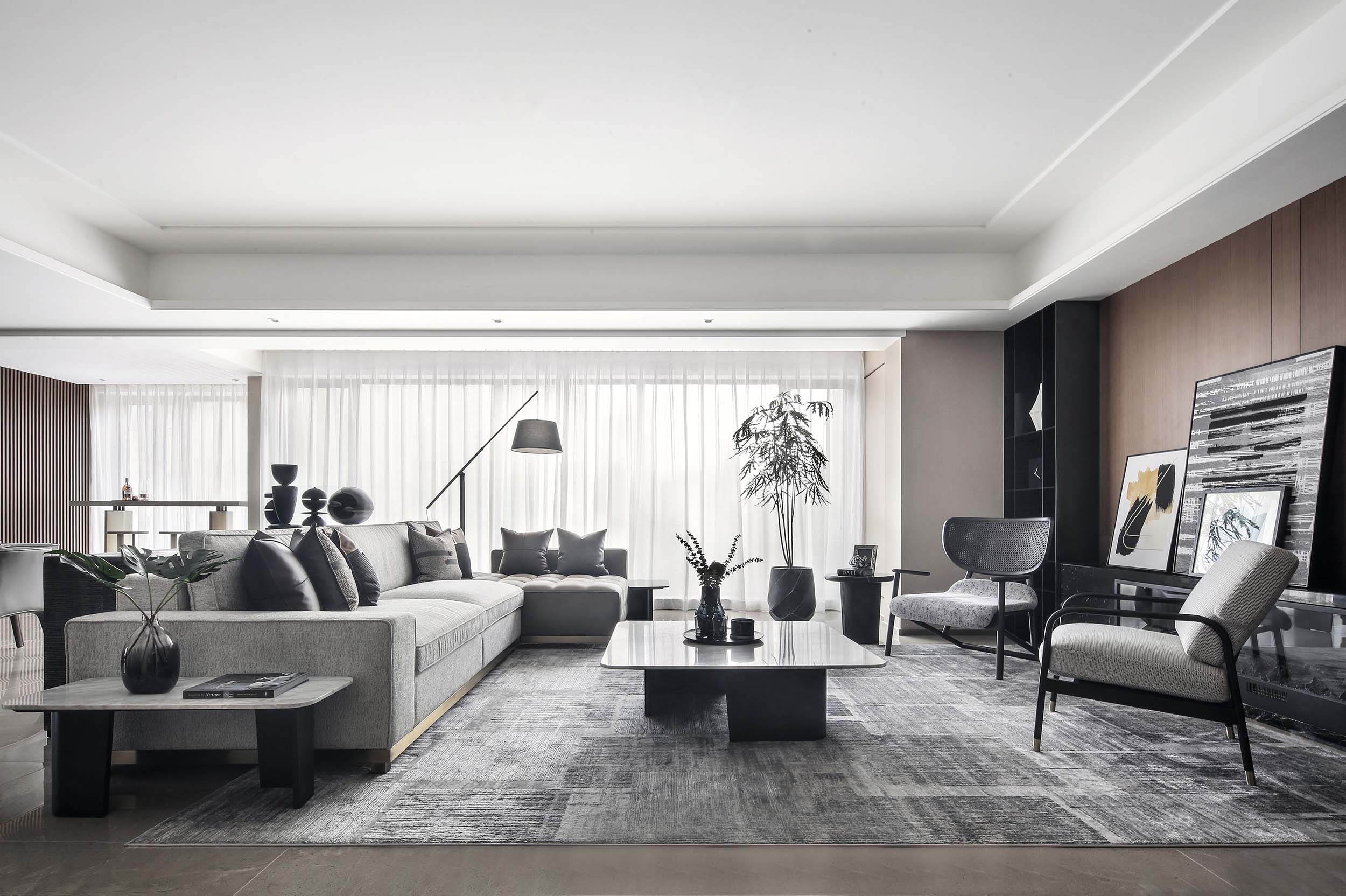 107㎡ | 突破傳統(tǒng)的黑白灰暖心之家