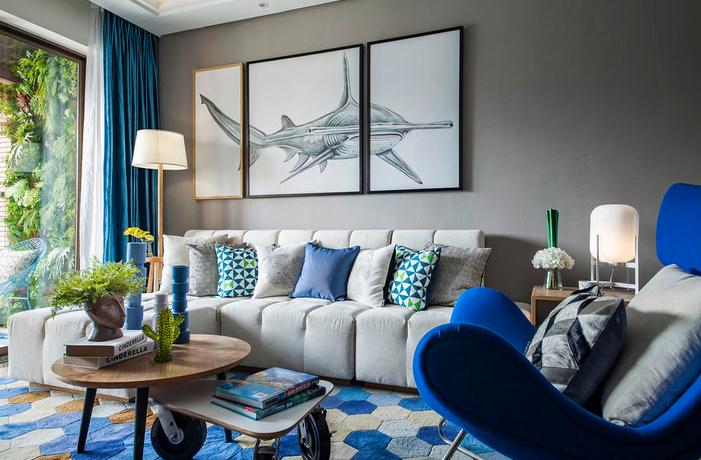 南寧天健和府91平米地中海風(fēng)格案例效果圖