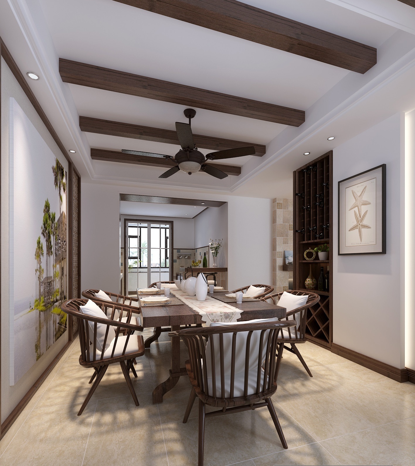 南寧國(guó)悅·九曲灣70平米東南亞風(fēng)格案例效果圖