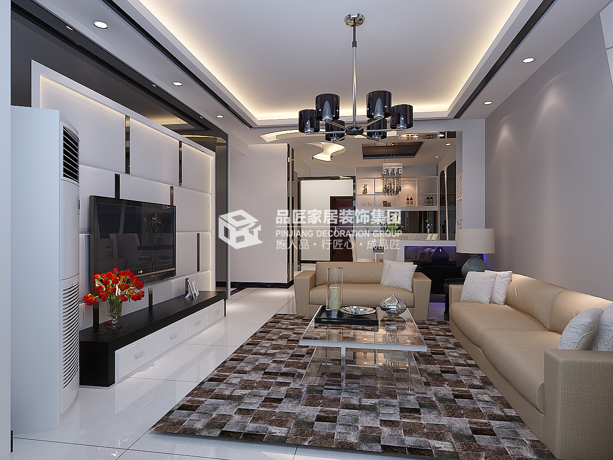 南寧霖峰壹號130平米現代簡約風案例效果圖