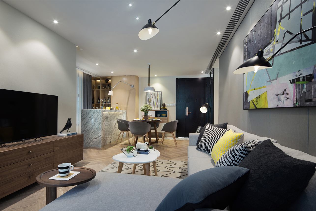 南寧云星創(chuàng)客園75平米現(xiàn)代風(fēng)格裝修案例效果圖