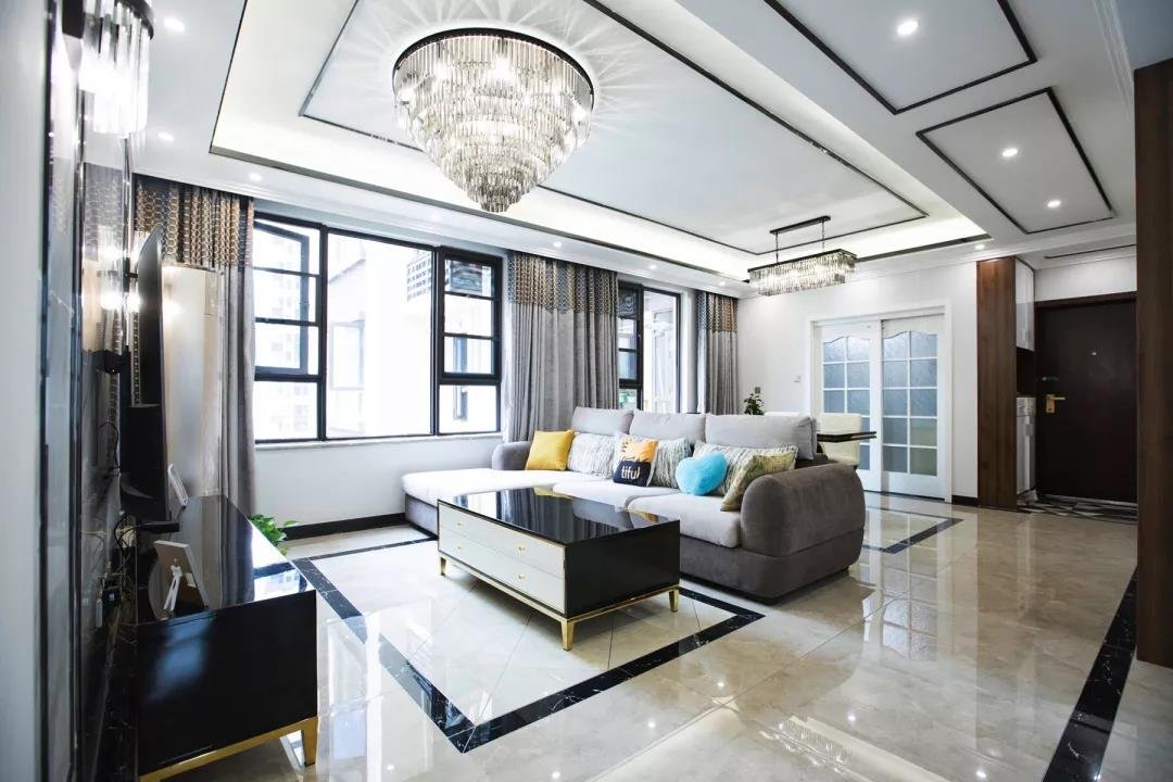 南寧龍光玖瓏臺96平米后現代風格案例效果圖