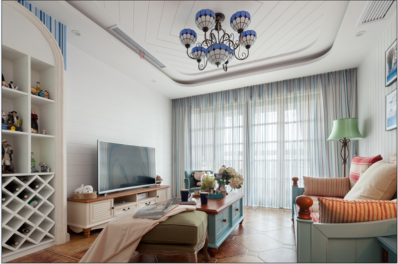 南寧萬科城77平米地中海風(fēng)格案例效果圖