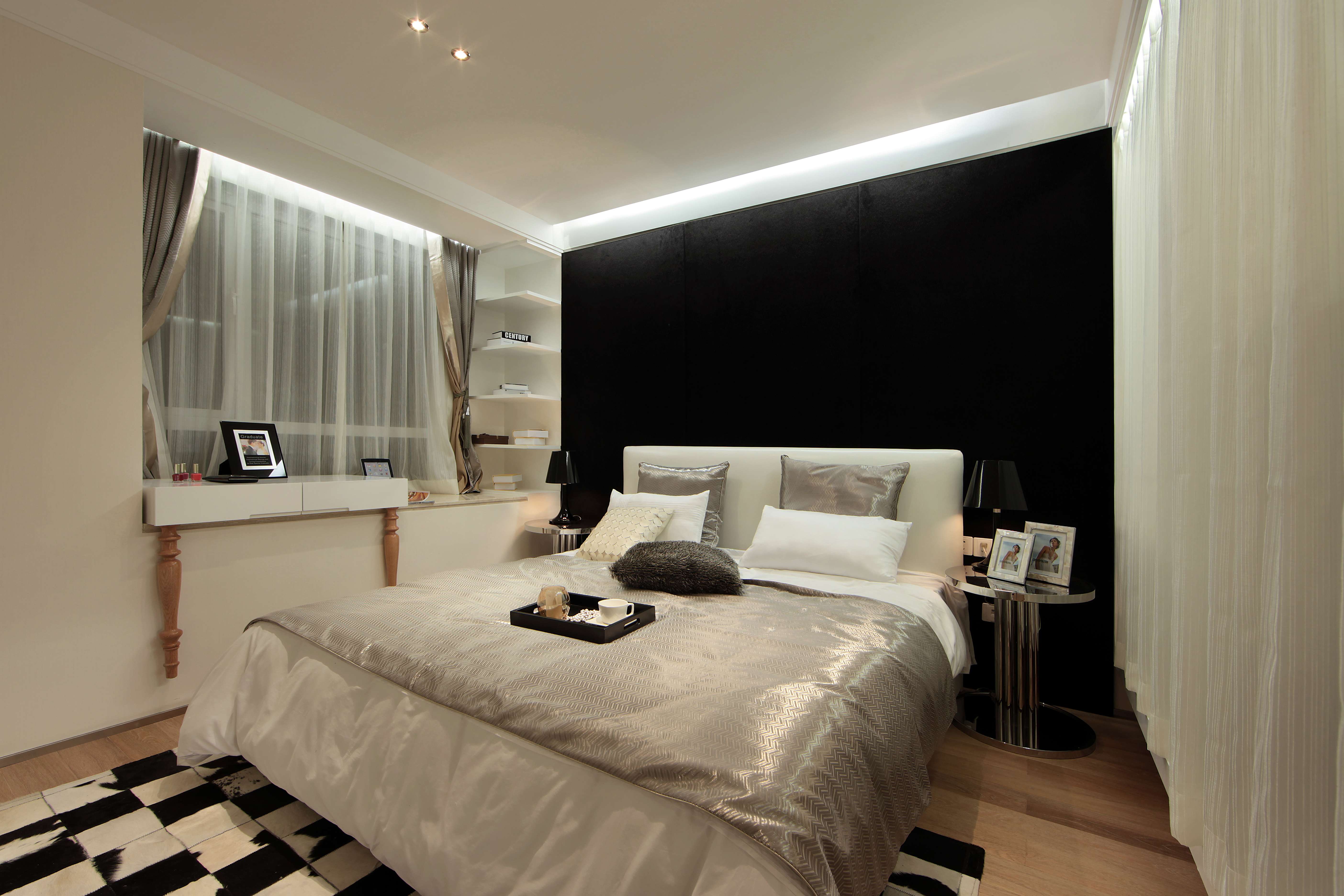 南寧云景山語城毛坯房105平米后現代風格裝修案例效果圖