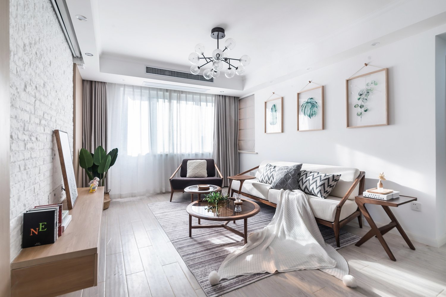 南寧奧園朗庭毛坯房120平米后現代風格裝修案例效果圖